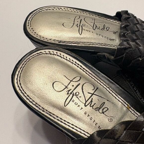 Life Stride Women's Black Open Toe Mule Slide Sandal Slip-On Size 7 FLAW - Picture 6 of 10